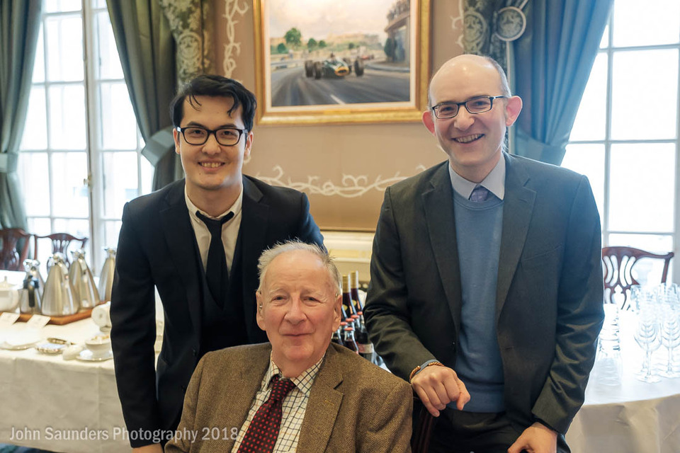 David visiting the 2018 Varsity match, flanked by David Howell and Matthew Sadler. Photo courtesy of John Saunders.